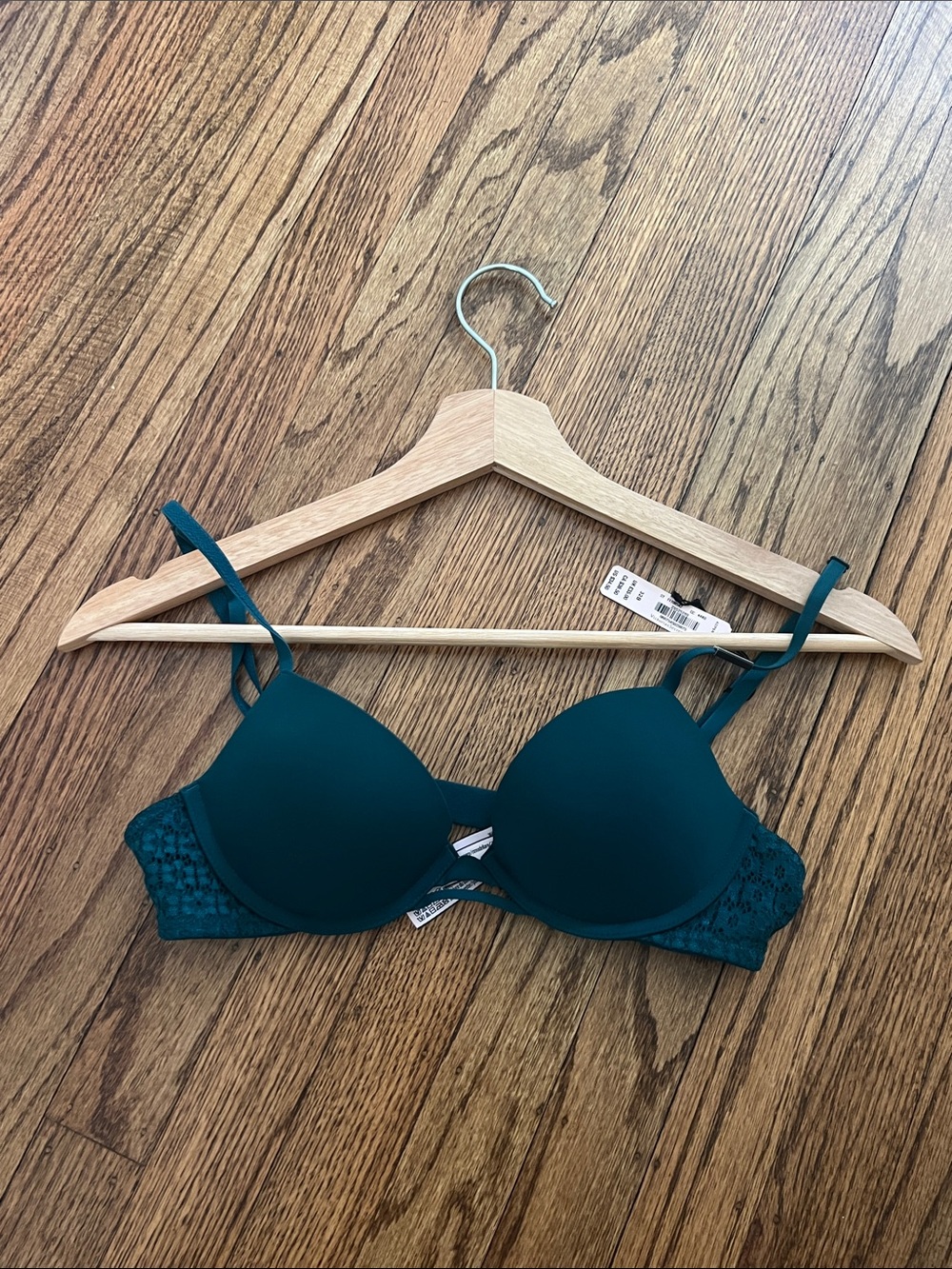 Victoria's Secret Teal Molded Lace-Back Push-Up Bra